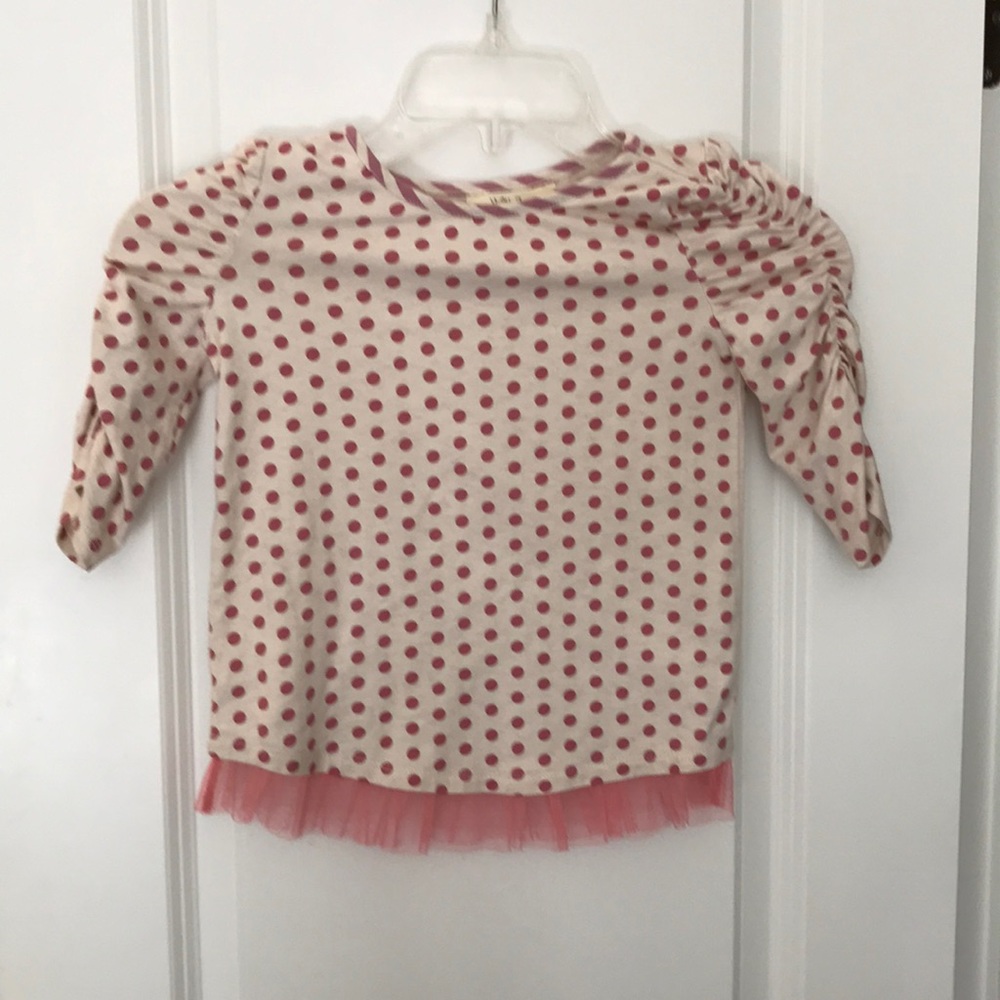 Matilda Jane pink polka dot top size 6